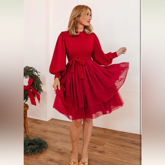 Ivy City Co Red Short Cosette Christmas Holiday Dress NWT XL - Picture 8 of 9